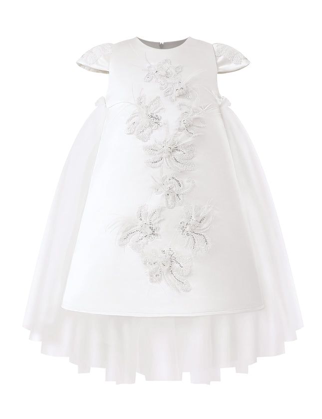 kids atelier tulleen White Embroidered Briavelle Dress