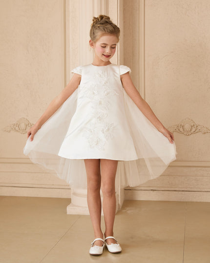 kids atelier tulleen White Embroidered Briavelle Dress