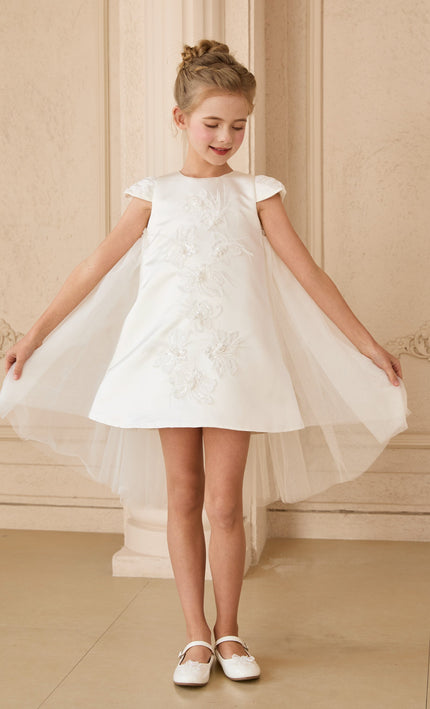 kids atelier tulleen White Embroidered Briavelle Dress