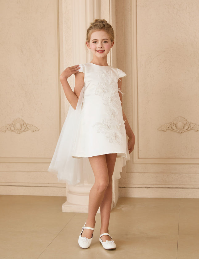 kids atelier tulleen White Embroidered Briavelle Dress