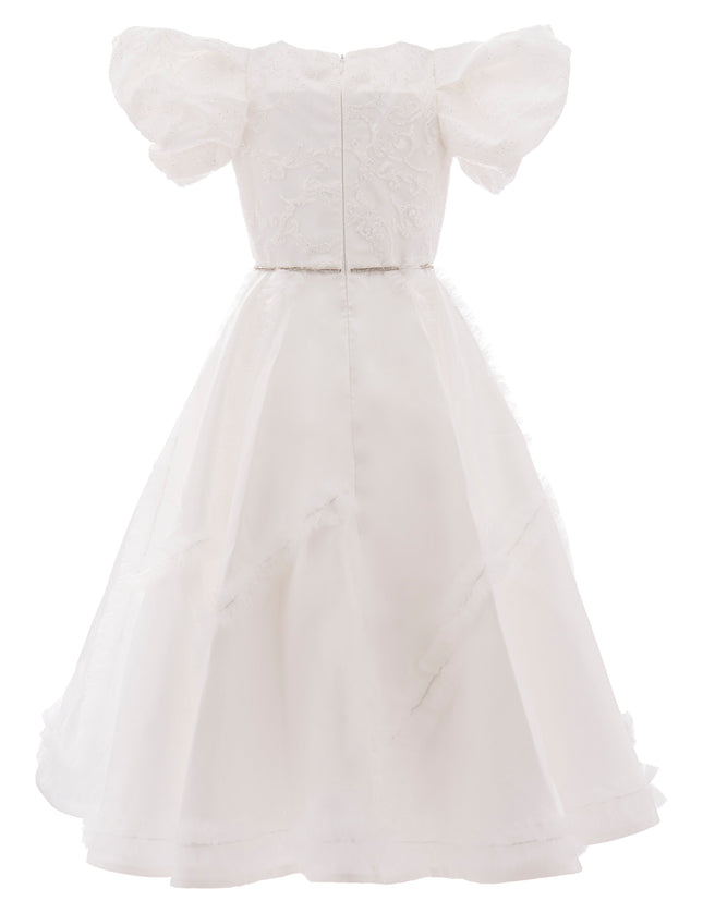 kids atelier tulleen White Raineri Gem Shimmer Overlay Dress