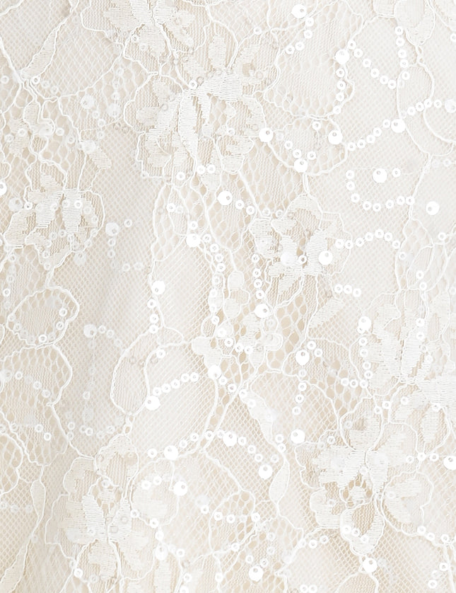 kids atelier tulleen Cream Yelena Lace Ruffle Dress