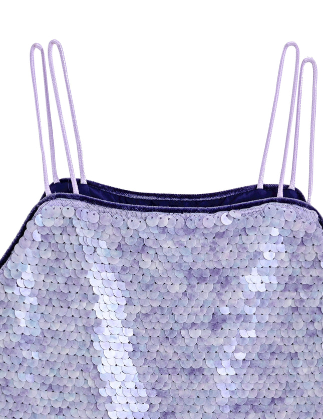 kids atelier tulleen Lavender Anthea Sequin Ruffle Set