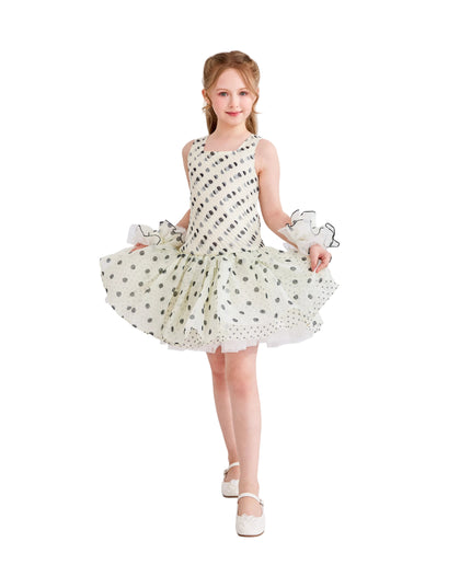 kids atelier tulleen White Calivra Polka Dot Dress