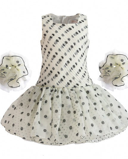 kids atelier tulleen White Calivra Polka Dot Dress