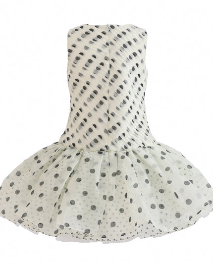 kids atelier tulleen White Calivra Polka Dot Dress