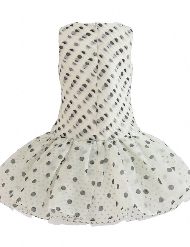 kids atelier tulleen White Calivra Polka Dot Dress