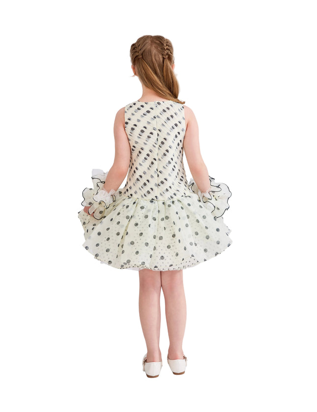 kids atelier tulleen White Calivra Polka Dot Dress