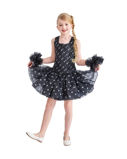 kids atelier tulleen Black Calivra Polka Dot Dress