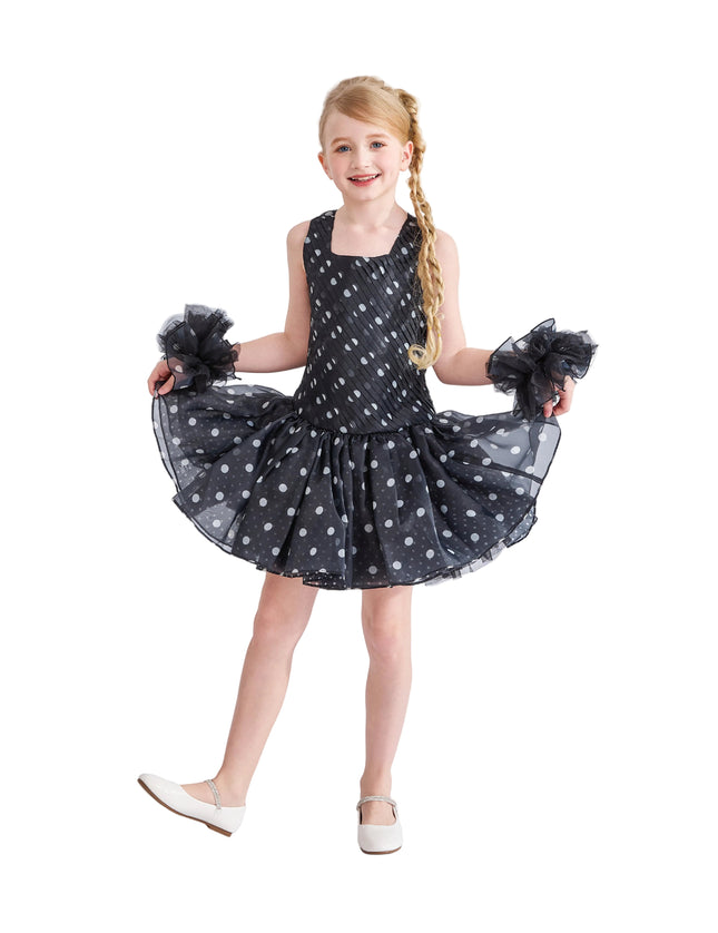 kids atelier tulleen Black Calivra Polka Dot Dress