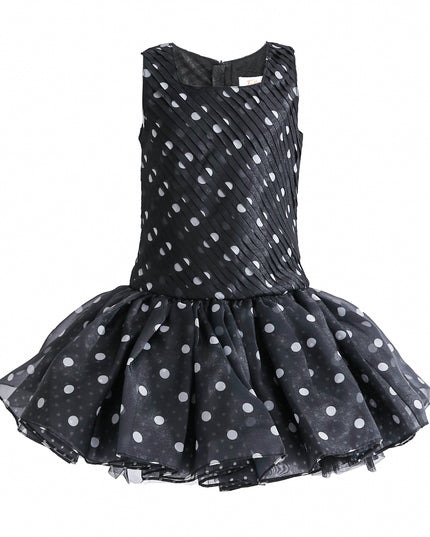 kids atelier tulleen Black Calivra Polka Dot Dress