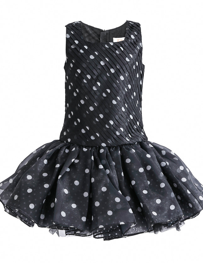 kids atelier tulleen Black Calivra Polka Dot Dress