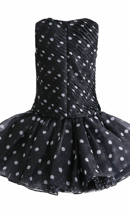kids atelier tulleen Black Calivra Polka Dot Dress