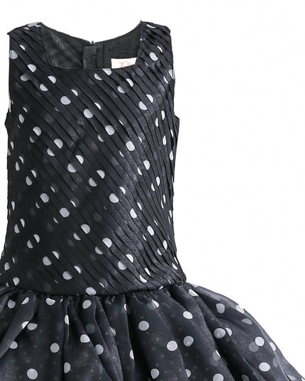 kids atelier tulleen Black Calivra Polka Dot Dress
