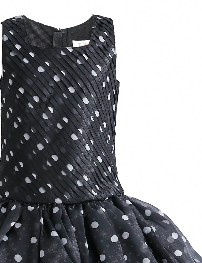 kids atelier tulleen Black Calivra Polka Dot Dress