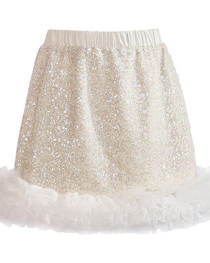 kids atelier tulleen Cream Celeste Sequin Party Outfit