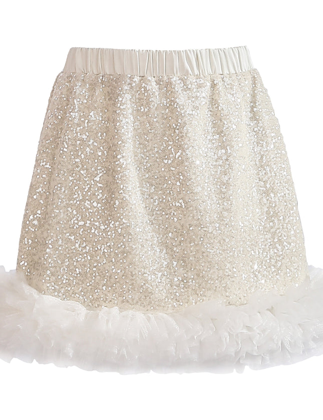 kids atelier tulleen Cream Celeste Sequin Party Outfit