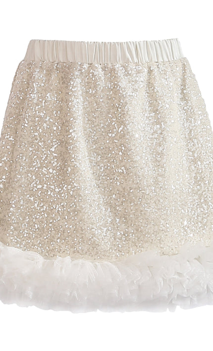 kids atelier tulleen Cream Celeste Sequin Party Outfit