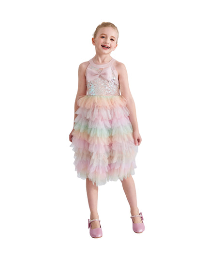 kids atelier tulleen Light Pink Sylvette Sequin Tulle Dress