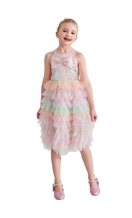 kids atelier tulleen Light Pink Sylvette Sequin Tulle Dress