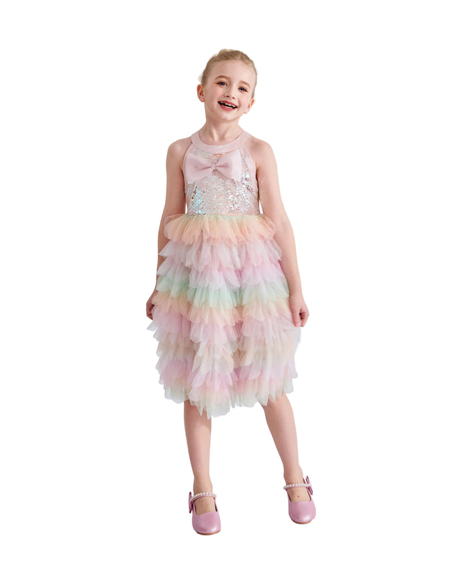 kids atelier tulleen Light Pink Sylvette Sequin Tulle Dress