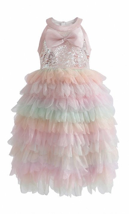 kids atelier tulleen Light Pink Sylvette Sequin Tulle Dress