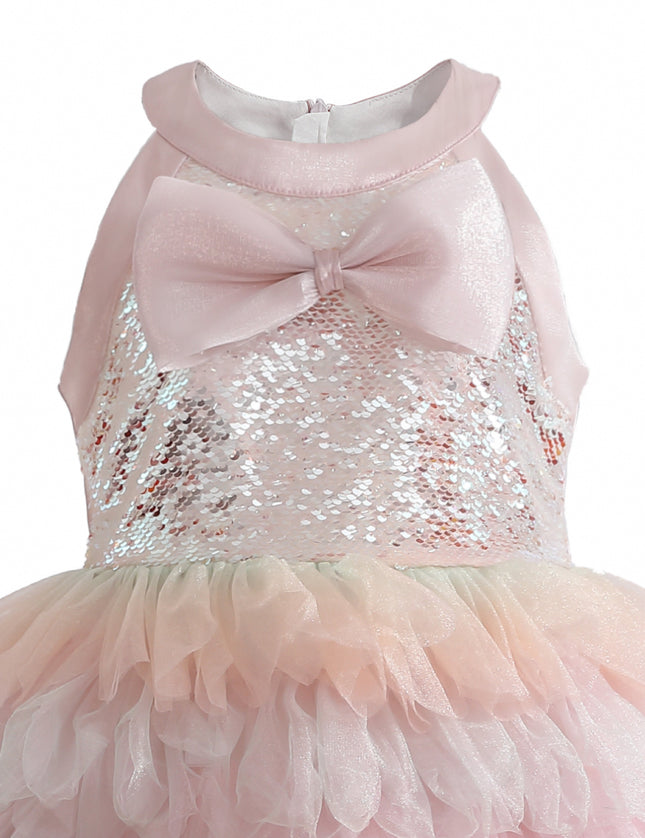 kids atelier tulleen Light Pink Sylvette Sequin Tulle Dress
