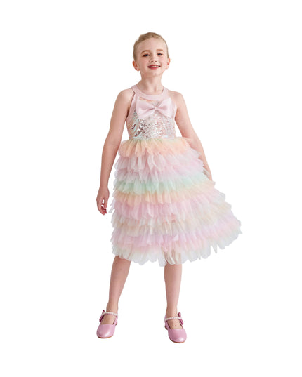 kids atelier tulleen Light Pink Sylvette Sequin Tulle Dress