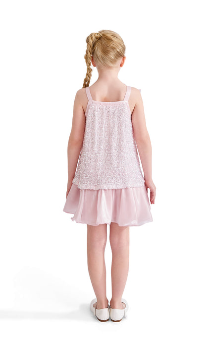 Light Pink Aurielle Beaded Bow Dress