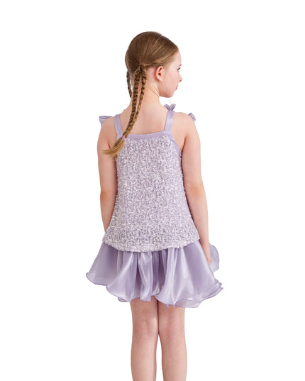kids atelier tulleen Purple Aurielle Beaded Bow Dress