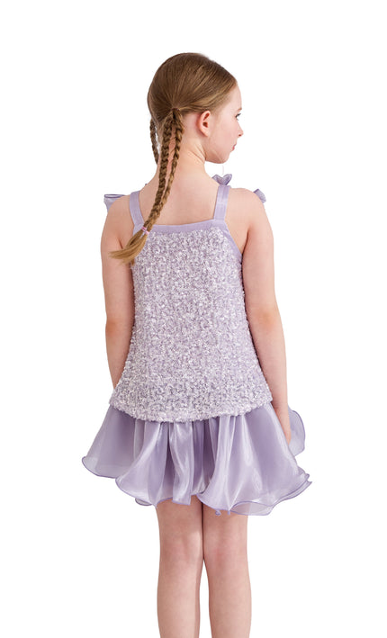 kids atelier tulleen Purple Aurielle Beaded Bow Dress