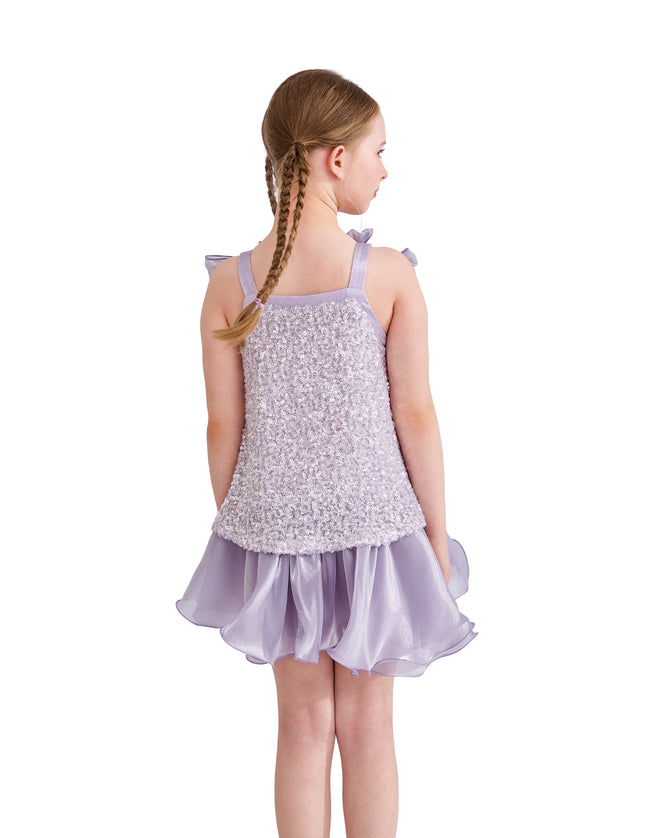 kids atelier tulleen Purple Aurielle Beaded Bow Dress