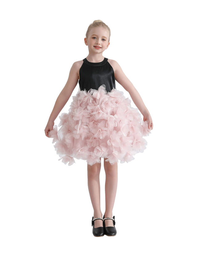 kids atelier tulleen Pink Valentina Tulle Bow Gown