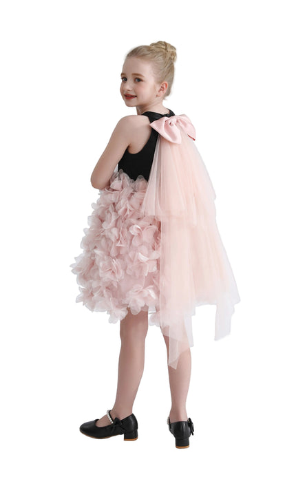 kids atelier tulleen Pink Valentina Tulle Bow Gown