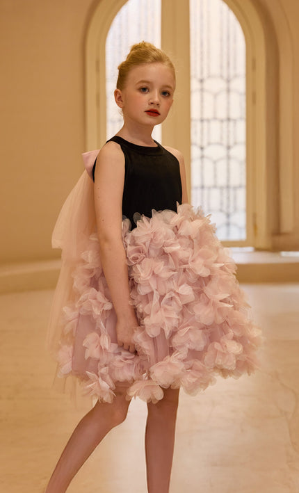 kids atelier tulleen Pink Valentina Tulle Bow Gown