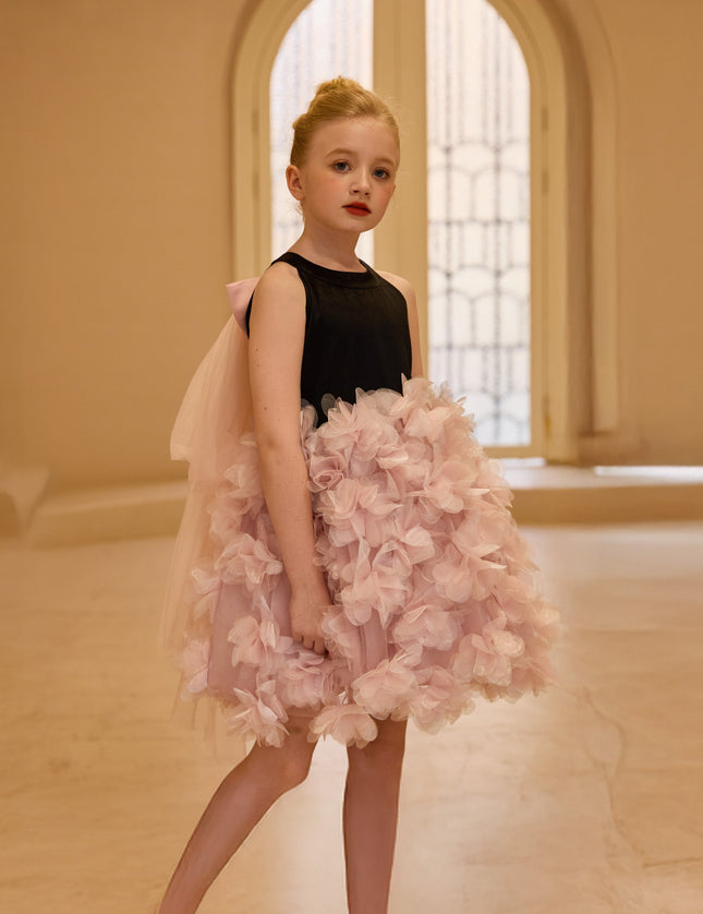 kids atelier tulleen Pink Valentina Tulle Bow Gown