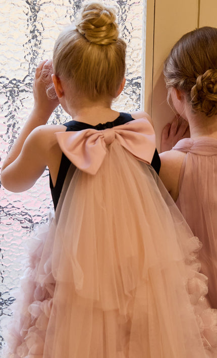 kids atelier tulleen Pink Valentina Tulle Bow Gown