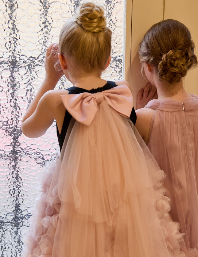 kids atelier tulleen Pink Valentina Tulle Bow Gown