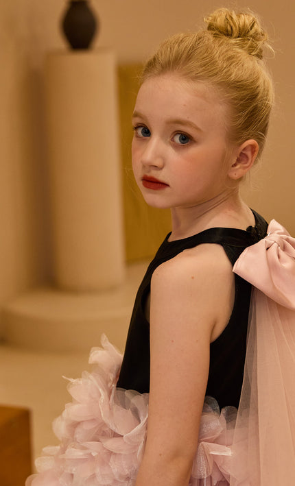 kids atelier tulleen Pink Valentina Tulle Bow Gown