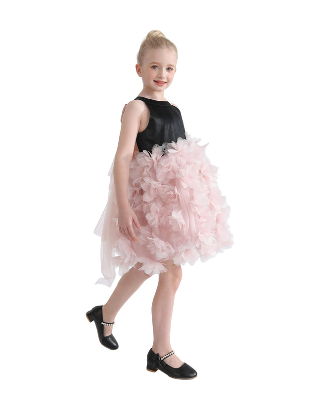 kids atelier tulleen Pink Valentina Tulle Bow Gown