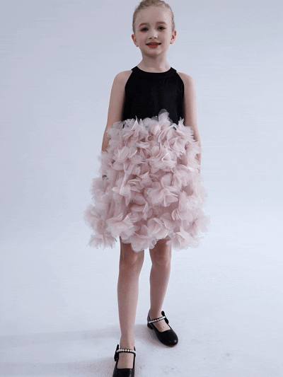 kids atelier tulleen Pink Valentina Tulle Bow Gown
