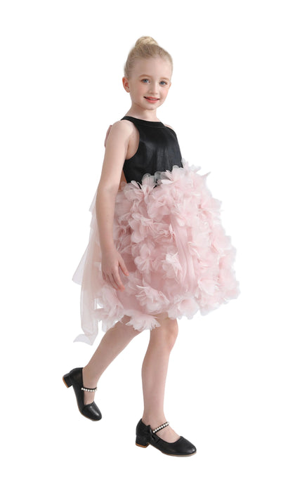 kids atelier tulleen Pink Valentina Tulle Bow Gown