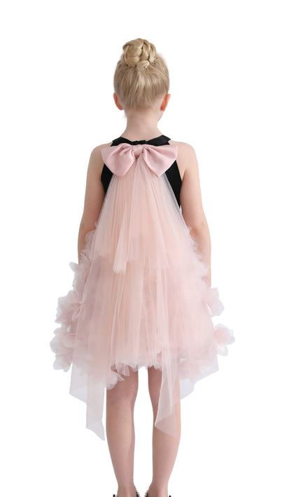 kids atelier tulleen Pink Valentina Tulle Bow Gown