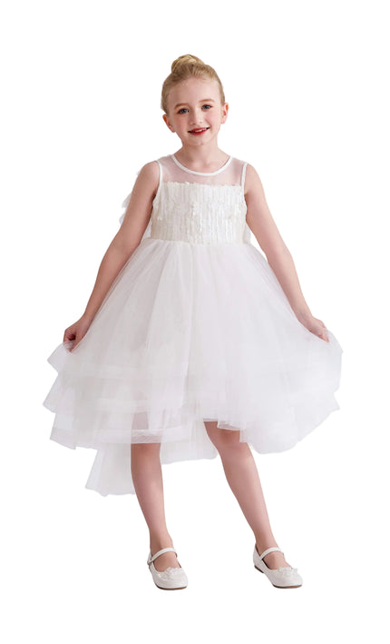 kids atelier tulleen White Novalie Layered Tulle Dress