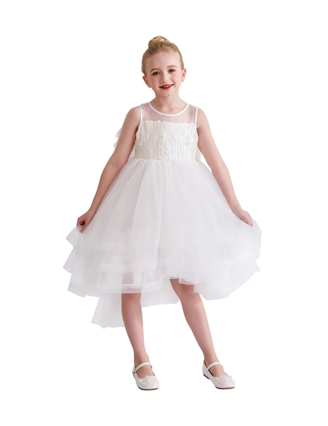 kids atelier tulleen White Novalie Layered Tulle Dress