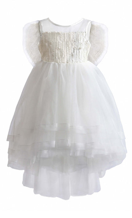 kids atelier tulleen White Novalie Layered Tulle Dress