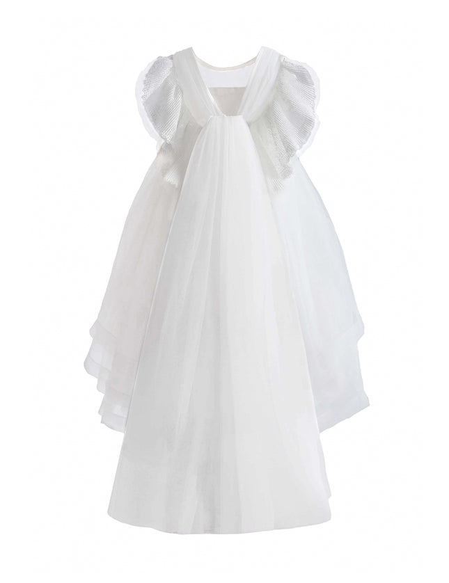 kids atelier tulleen White Novalie Layered Tulle Dress