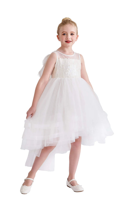 kids atelier tulleen White Novalie Layered Tulle Dress