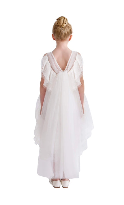 kids atelier tulleen White Novalie Layered Tulle Dress