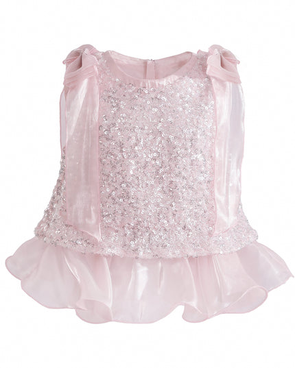 kids atelier tulleen Pink Althea Glitter Ruffle Skirt Set